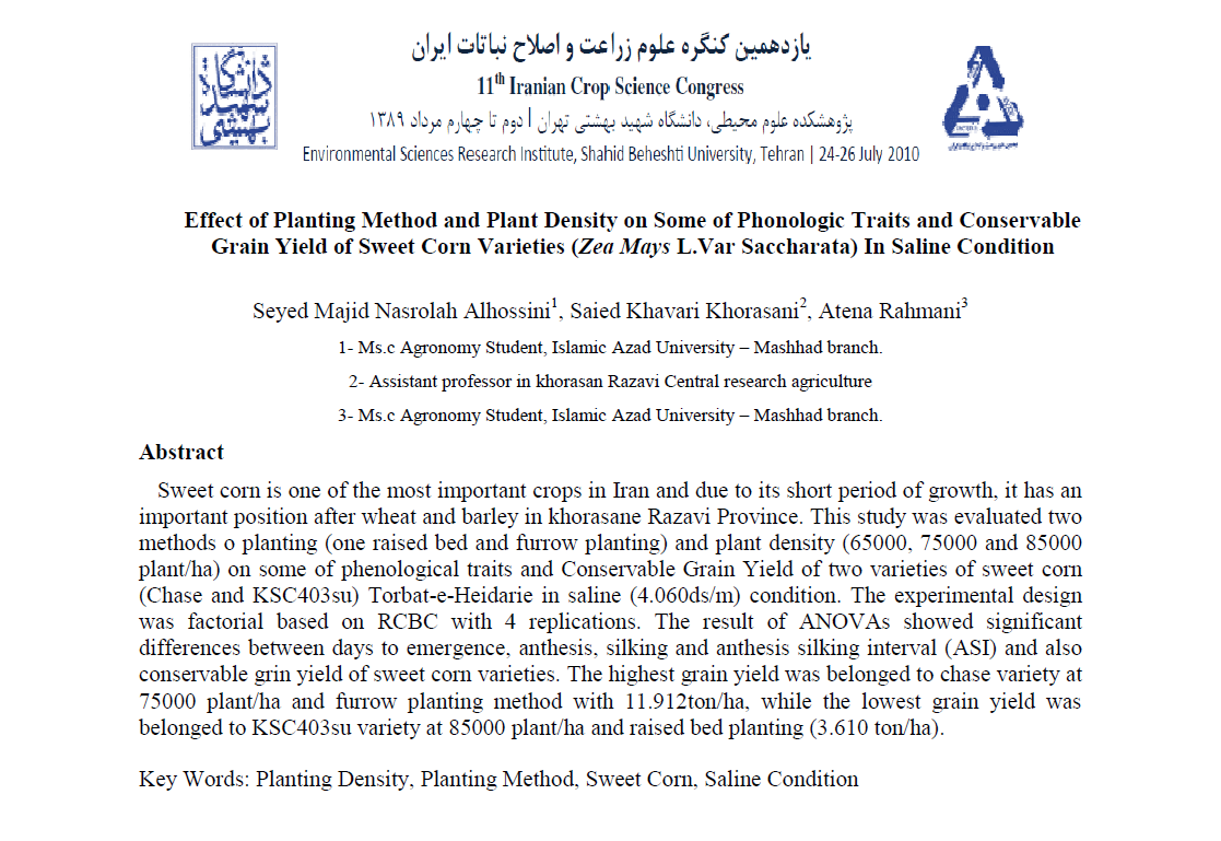 planting method and plant density